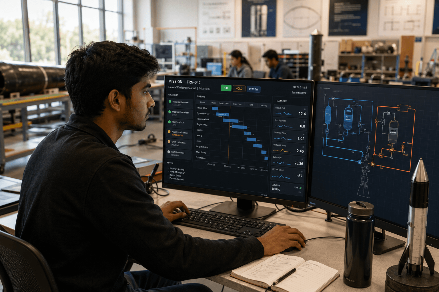 Mission and launch planning workspace in Gatkul AstrOS.