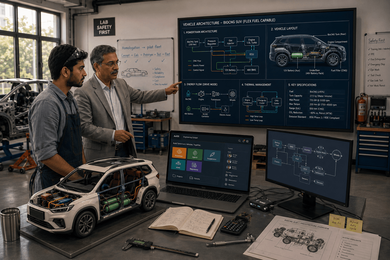 Powertrain Lab module in Gatkul AxiOS automotive platform.